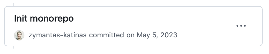 GitHub first commit — Init monorepo, May 5, 2023